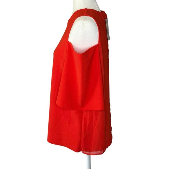 NEW Worthington Woman's Knit Blouse Orange Cold Shoulder 3/4 Sleeve Size Medium - Picture 2 of 16